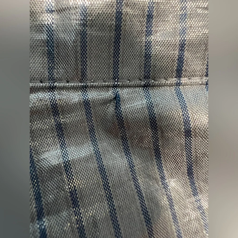 COS $175 Metallic Silver Striped Asymmetrical Wrap‎ Midi Skirt Romania Holiday - Picture 7 of 9